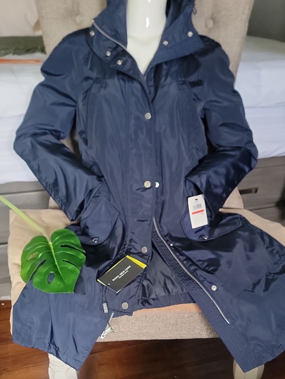 Marc New York Navy Hooded Coat